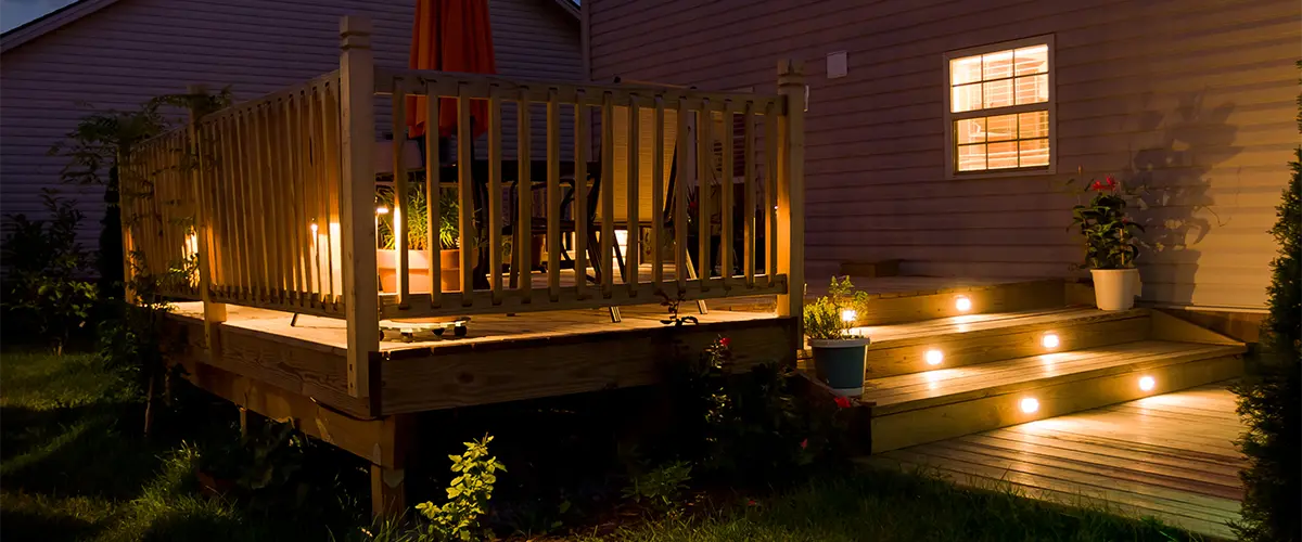 Deck lighting on stairs