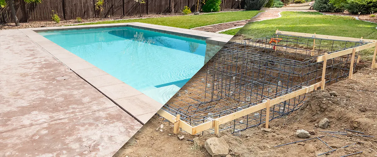 A pool building in progress