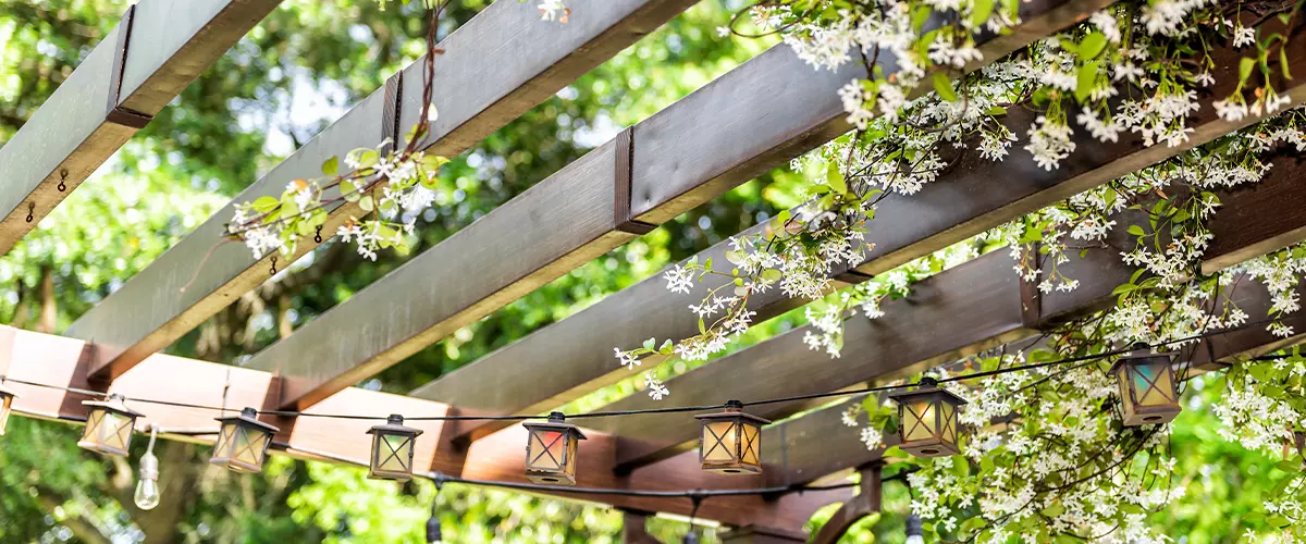 custom pergola made of wood