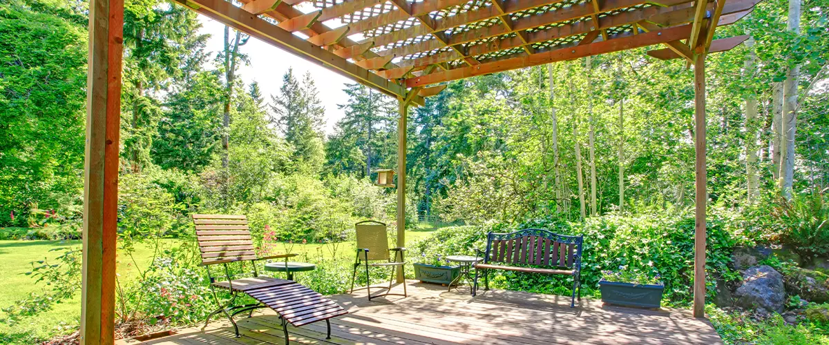 garden pergola made of wood