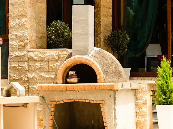 Oven in an outdoor kitchen