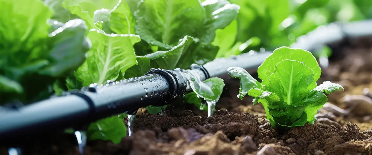 Drip Irrigation System Dripping Close Up Shot