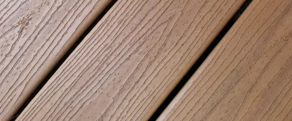 Close-up view of Trex decking boards