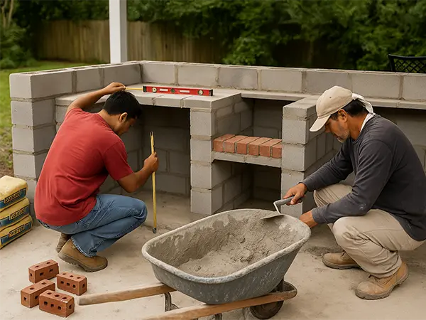 Step 2 - outdoor kitchen installation