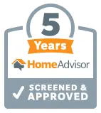 HomeAdvisor 5 Years Screened & Approved badge