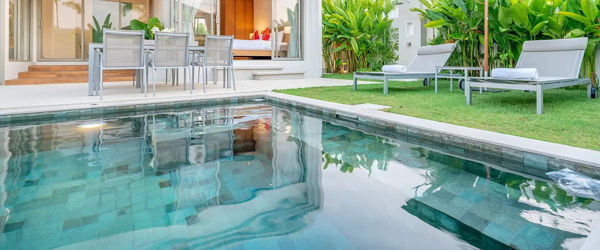 Private pool outside luxury suite