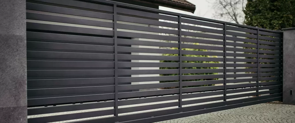 black aluminum fence