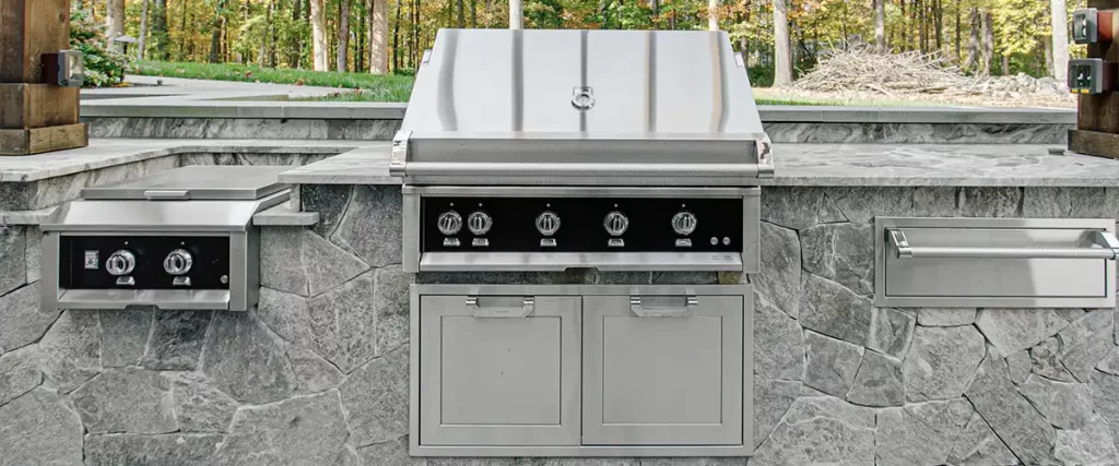 Outdoor kitchen grill set