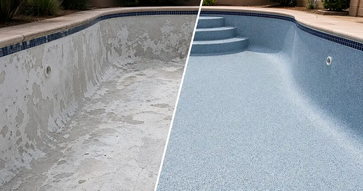 pool resurfacing vs replastering