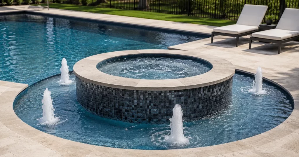Raised spa with Bubblers
