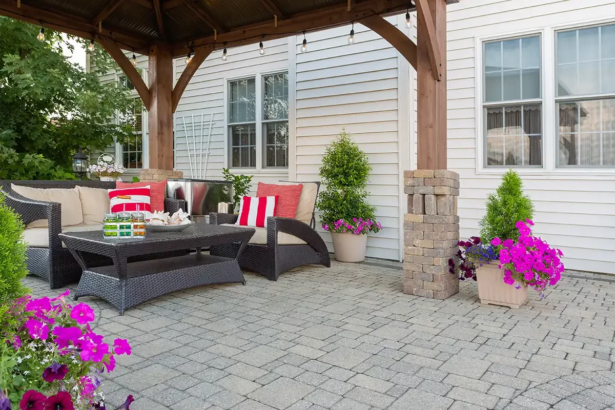 paver patio with pergola